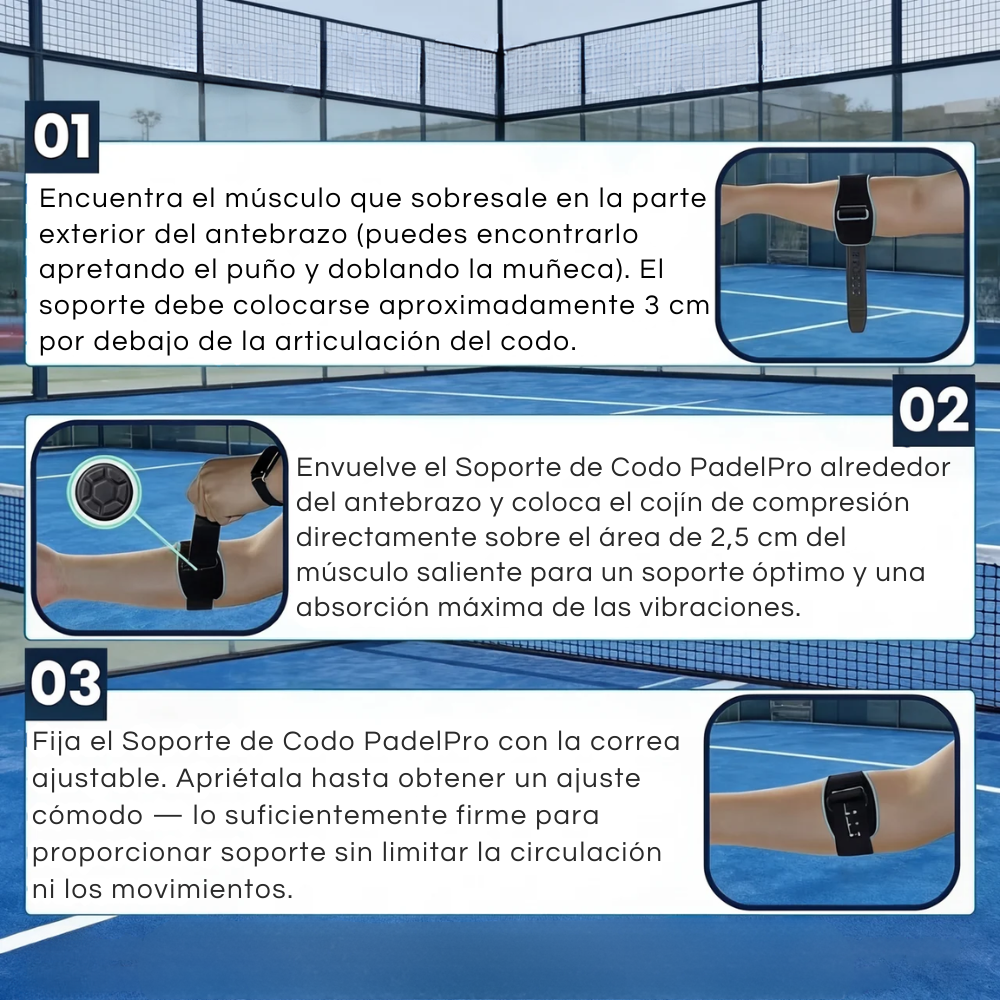 Soporte para el codo – Absorbe las vibraciones de la raqueta